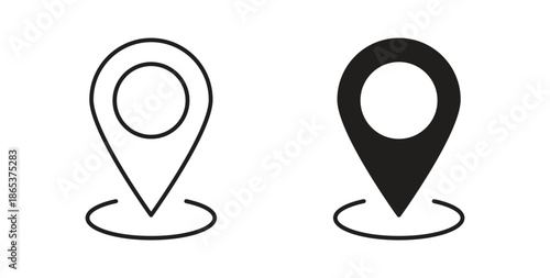 Located icons illustration, editable stroke, flat design style isolated on white