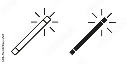 Magic icons illustration, editable stroke, flat design style isolated on white