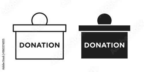Money donation icons illustration, editable stroke, flat design style isolated on white