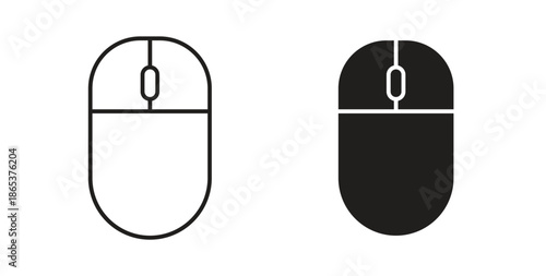 Mouse icons illustration, editable stroke, flat design style isolated on white