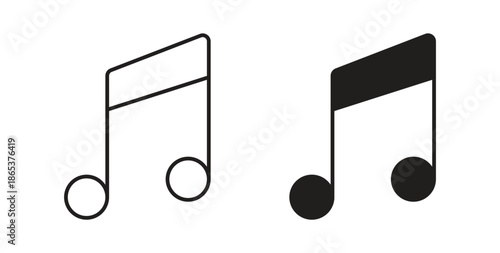 Music icons illustration, editable stroke, flat design style isolated on white