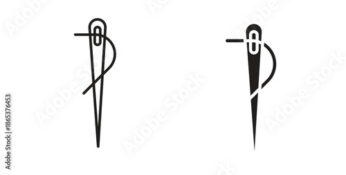 Needle icons illustration, editable stroke, flat design style isolated on white