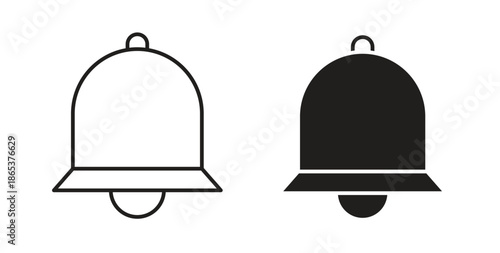 Notification icons illustration, editable stroke, flat design style isolated on white