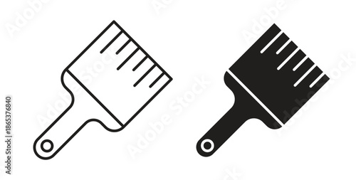 Paint brush icons illustration, editable stroke, flat design style isolated on white