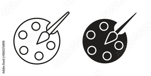 Palette icons illustration, editable stroke, flat design style isolated on white