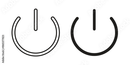 Power button icons illustration, editable stroke, flat design style isolated on white