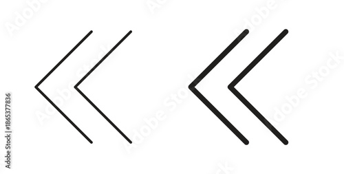 Previous arrow icons illustration, editable stroke, flat design style isolated on white