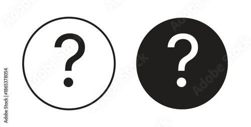 Question icons illustration, editable stroke, flat design style isolated on white