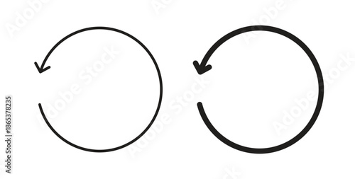 Reset icons illustration, editable stroke, flat design style isolated on white