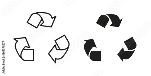 Reuse icons illustration, editable stroke, flat design style isolated on white