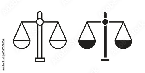 Scale icons illustration, editable stroke, flat design style isolated on white