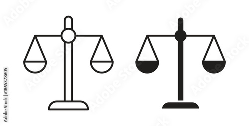 Scale icons illustration, editable stroke, flat design style isolated on white