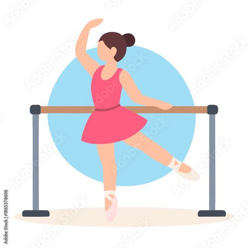 Ballet Practice at Barre Illustration, Dance Training
