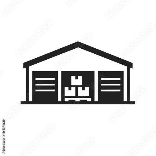 Warehouse Building Icon, Storage and Logistics Facility