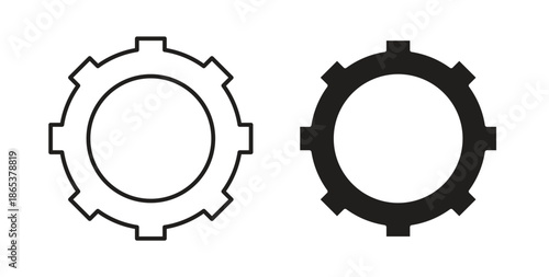 Settings button icons illustration, editable stroke, flat design style isolated on white