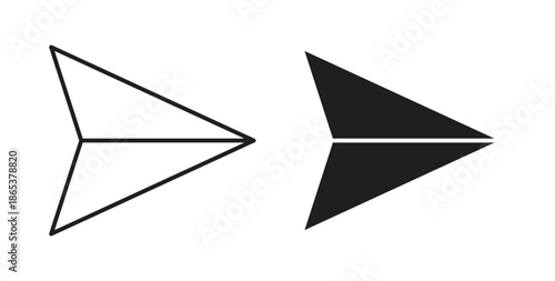 Send icons illustration, editable stroke, flat design style isolated on white