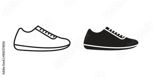 Shoes icons illustration, editable stroke, flat design style isolated on white