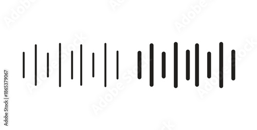 Sound wave icons illustration, editable stroke, flat design style isolated on white