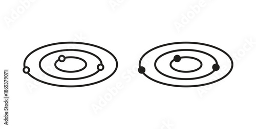 Space icons illustration, editable stroke, flat design style isolated on white