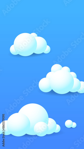 Illustration volumetric clouds light white clouds phone screensaver illustration blue sky background