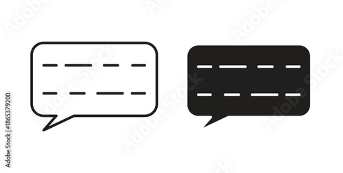 Subtitles icons illustration, editable stroke, flat design style isolated on white