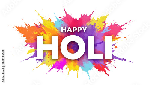 Wallpaper Mural Vibrant happy holi celebration background with colorful splashes Torontodigital.ca