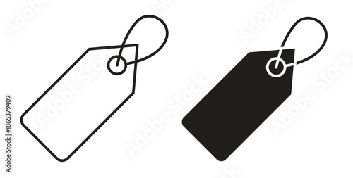 Tag icons illustration, editable stroke, flat design style isolated on white