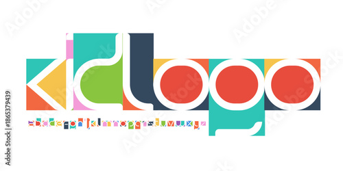 Color Font Logo Alphabet Vector Fun Letter Set Blocky Typography, Art Typographic Design for Kids Zone Title Text, Toy Typo Poster Headline, Type Fest Logotype, Colorful Fonts. Vector Typeface.