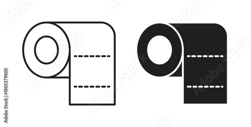 Toilet Paper icons illustration, editable stroke, flat design style isolated on white