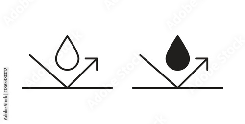 Waterproof icons illustration, editable stroke, flat design style isolated on white