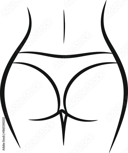 Abstract line art capturing the elegant and sensual silhouette of a female body, emphasizing graceful contours and a modern aesthetic