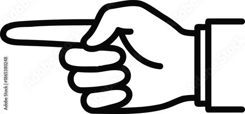 Pointing Hand Icon Indicating Direction and Navigation