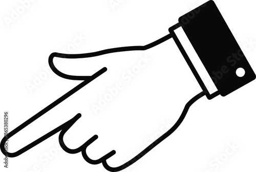 Pointing Finger Icon Showing Direction and Selection