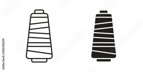 Yarn icons illustration, editable stroke, flat design style isolated on white