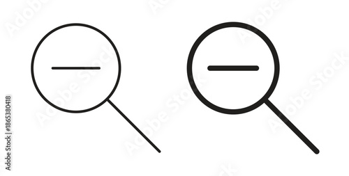 Zoom out icons illustration, editable stroke, flat design style isolated on white