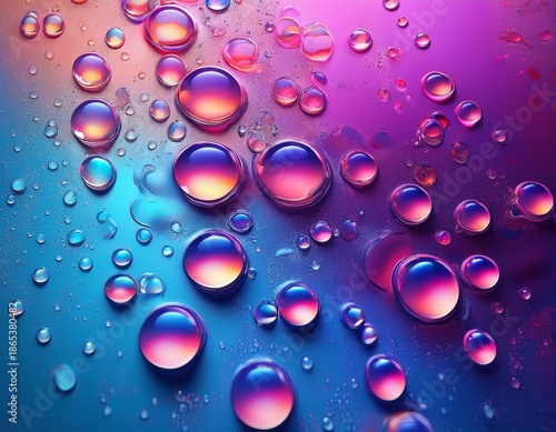Wallpaper Mural abstract background with water drops on a vibrant gradient a fresh colorful design blending from blue to pink and purple Torontodigital.ca