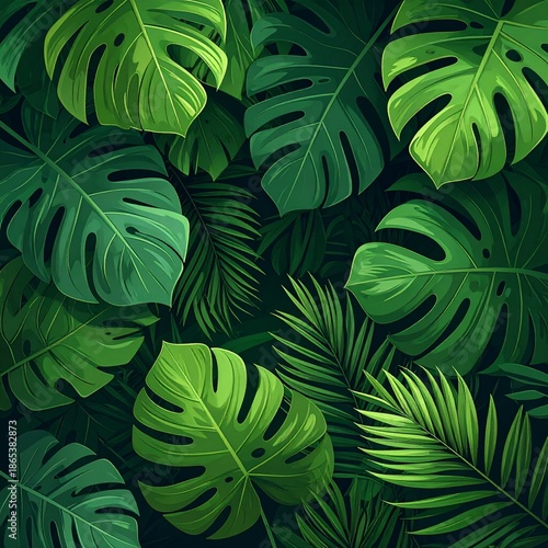 Wallpaper Mural green leaf background Torontodigital.ca