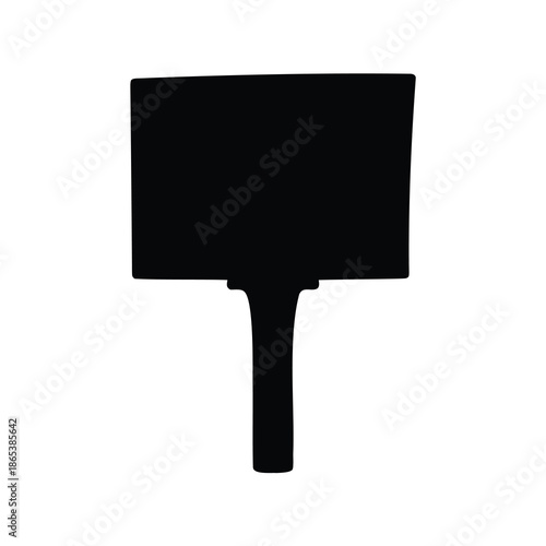 Black Silhouette of a Ping Pong Paddle Isolated on White Background