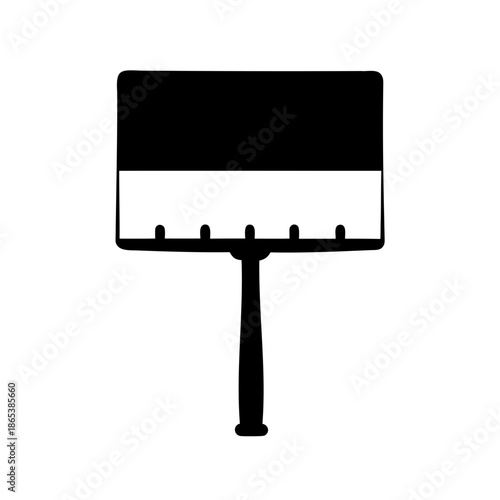 Silhouette illustration of a large billboard with an advertisement space above