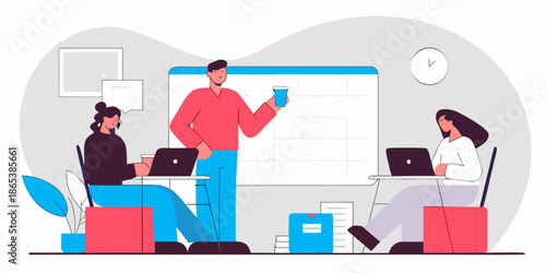 Team New Year Planning Session in Modern Office