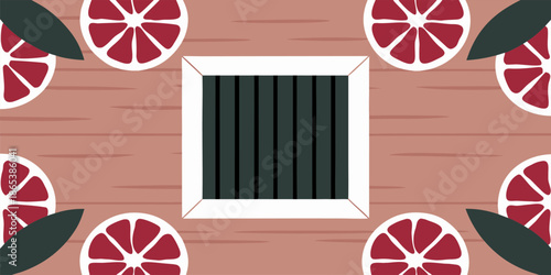 Vintage Orange Pattern Illustration