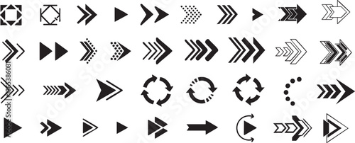 Versatile collection of modern arrow icons and directional symbols