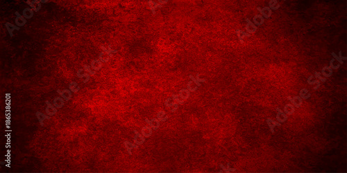 A dark red grunge wall texture with a vintage paper pattern and dirty material design makes a textured backdrop for Christmas card art or old wallpaper decoration
