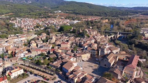 Aerial view of the historic medieval town of besalu