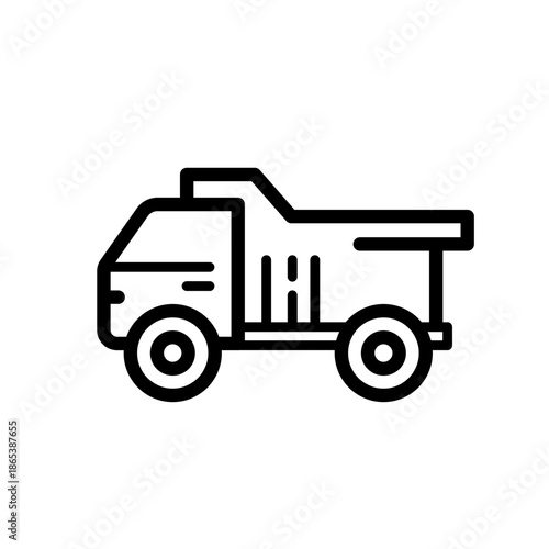 construction dump truck - vector icon