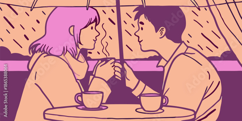 Shared Umbrella Moment