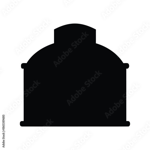 Abstract Silhouette of an Architectural Structure Resembling a Building Facade