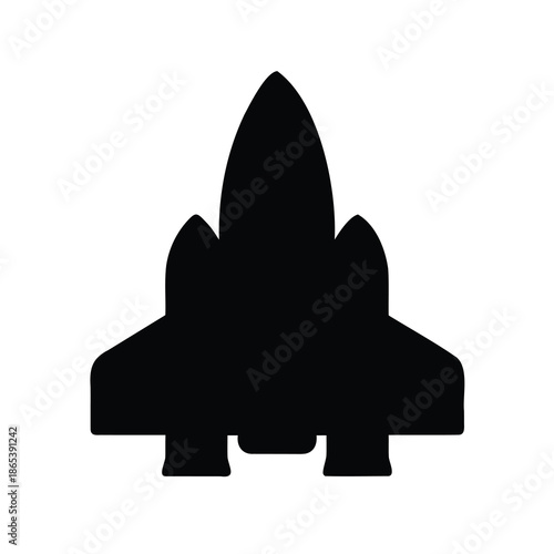 Black silhouette of a spaceship, symbolizing exploration and the vastness of space