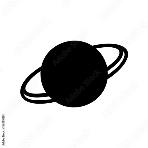 A simple illustration of a ringed planet, similar to Saturn or Uranus