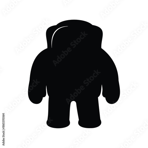 Silhouette of an astronaut in spacesuit standing on a white background